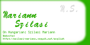 mariann szilasi business card